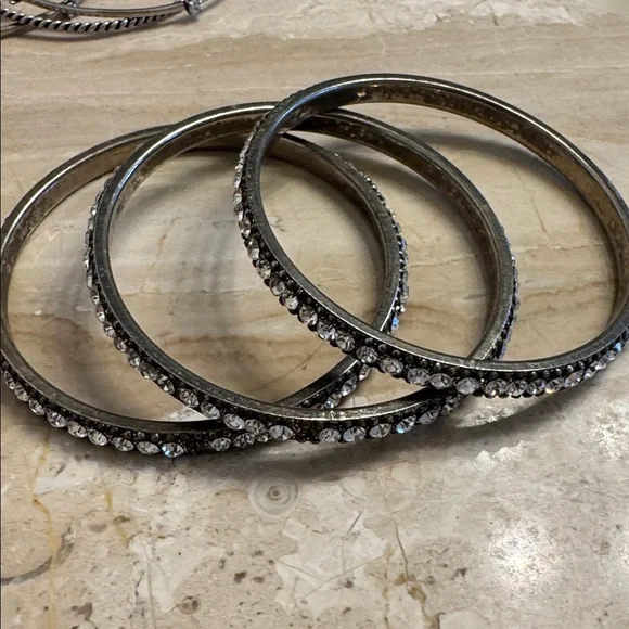 Silver Multi-Style Stackable Bangle Sets - Picture 6 of 10